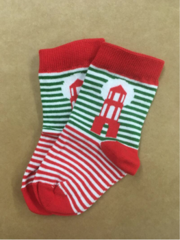 Domtoren baby sokjes rood Lucas van Hapert