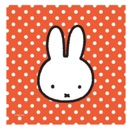 nijntje feest servetten rood met witte stippen 20 stuks