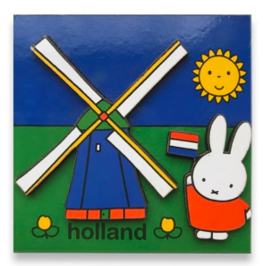 nijntje houten 3D magneet - Holland Molen 