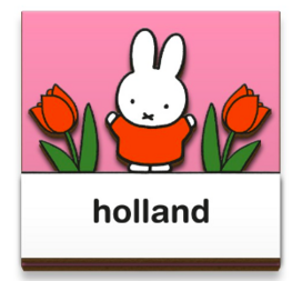nijntje houten 3D magneet - Tulpen Holland roze 