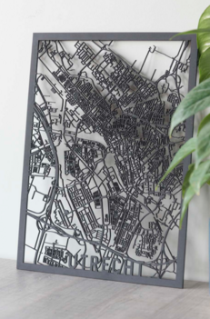Cityshapes plattegrond centrum Utrecht MDF 30x40