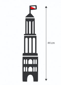Roses are Red &ndash; herbruikbare raamstickers Domtoren (47 cm)