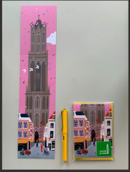 Utrecht prentenboek uitklapkaart met envelop 10,5/44 cm