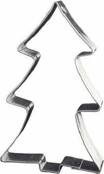 Kerstboom koekjesvorm zilver - 10 cm 