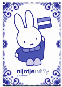 nijntje 2D magneet - souvenir blue vlag