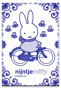 nijntje 2D magneet - souvenir blue fiets 