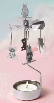 Carrousel waxinelichtje zilver nijntje winter