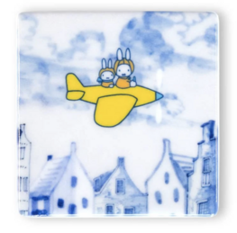 Storytiles (airplane) mini miffy tile/magnet - miffy travel  6x6 cm