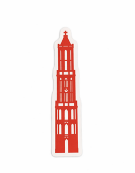 Domtoren sticker rood - 10 cm 