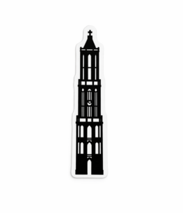 Domtoren sticker zwart - 10 cm 