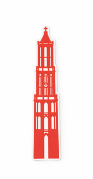 Domtoren sticker rood - 30 cm 