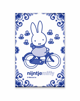 nijntje 2D magneet - souvenir blue fiets 