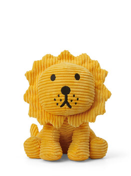 leeuw corduroy geel - 17 cm