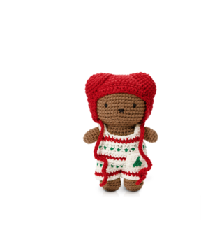 boris handmade en zijn kerst overall + rode muts