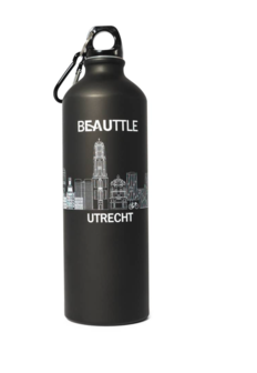 Utrecht waterbottle skyline black 
