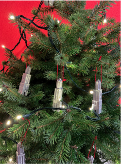 Ruig 3D Christmas tree hanger Domtower silver