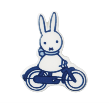 Delfts Blauw magneet nijntje op de fiets