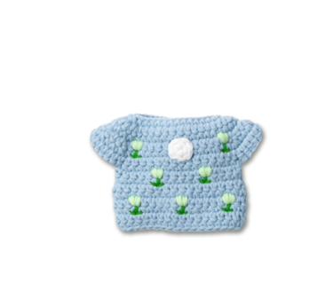 Pastel blauwe tulpenjurk handmade