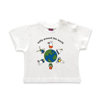 nijntje t-shirt wereldbol wit 104