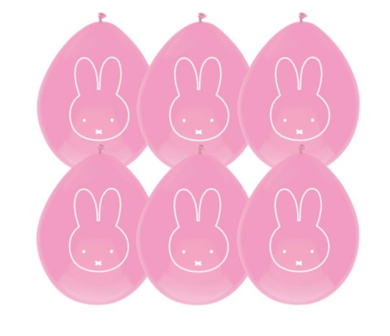miffy party balloons pink 6 pieces