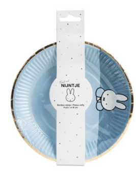 miffy party plates blue 8 pieces