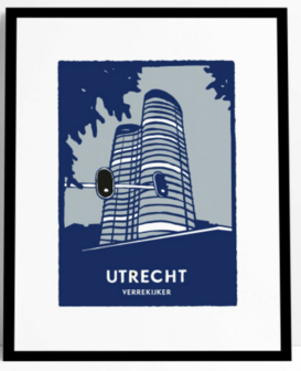 Lucas van Hapert 40/50 zeefdruk Verrekijker (Rabobank toren)