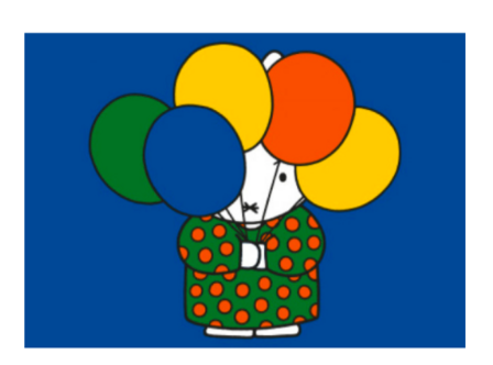 miffy party postcard aunt trijn with balloons