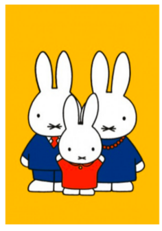 miffy postcard with parents