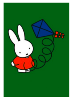 miffy postcard with a kite