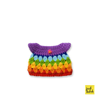 Felle regenboog jurk handmade 