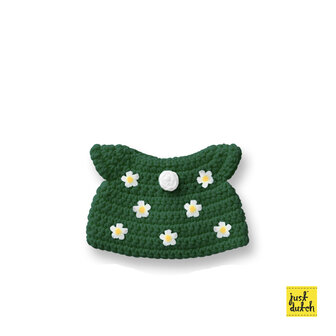 Groene outfit bloemenjurk - handmade