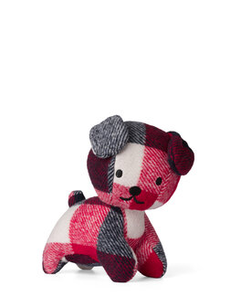 snuffie check knuffel red/blue 21 cm