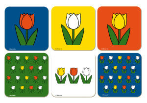Onderzetters tulpen design Dick Bruna