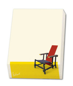 Memo blocnote: Rood blauwe stoel, Gerrit Rietveld