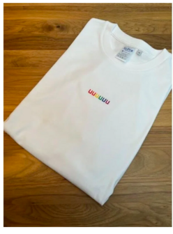 T-shirt UUUUUU white rainbow M