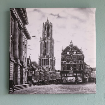 De Dom vanaf de Stadhuisbrug | Canvas 20x20cm