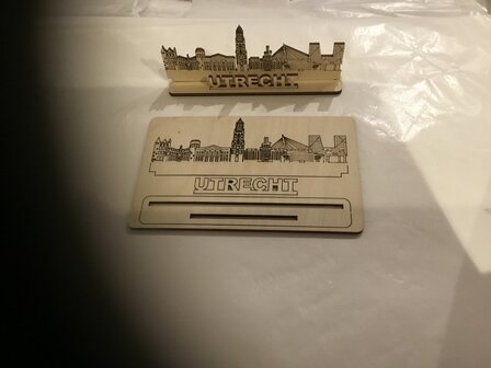 Cityshapes houten skyline kaartje Utrecht 13,5 cm