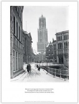 Utrechts heimwee: Poster Stadshuisbrug, uitzicht op de Domtoren