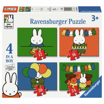 Ravensburger puzzle 4 in a box nijntje 70 jaar