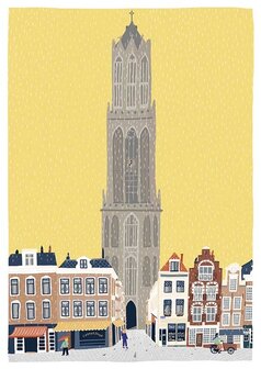 Prentenboek poster A2 Domtoren geel