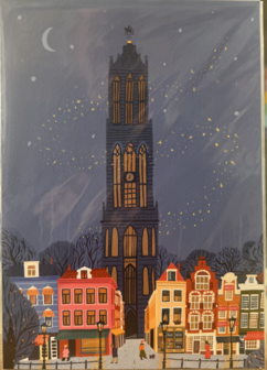 Prentenboek poster nacht Domtoren A4