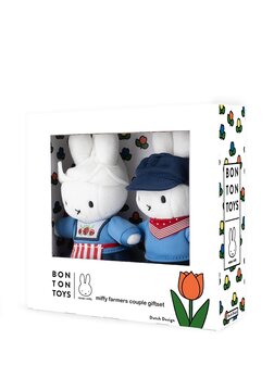 nijntje staande knuffel geschenkset - boer en boerin - 15 cm