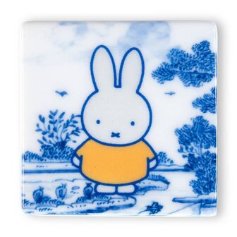 Storytiles mini nijntje tegel/magneet - Hier ben ik! - 6x6 cm 