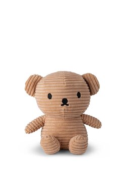 boris corduroy knuffel - beige - 17 cm 