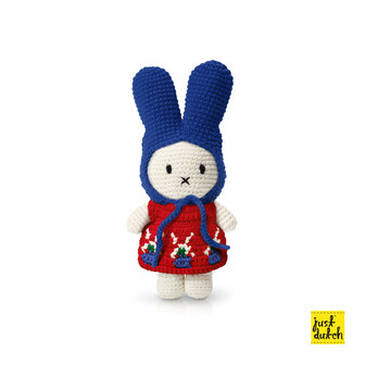 nijntje handmade knuffel - en haar windmolen jurk + blauwe muts 