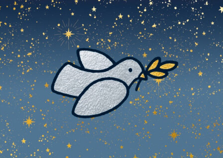 Ansichtkaart met enveloppe vredesduif Dick Bruna