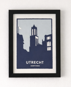 Lucas van Hapert poster Domtoren met lijst (18x24cm) 