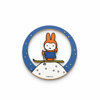 nijntje houten ronde 3D magneet winter