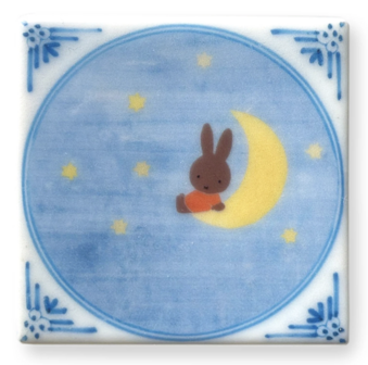 Storytiles (maan) mini nina tegel/magneet - in de maneschijn - 6x6 cm 