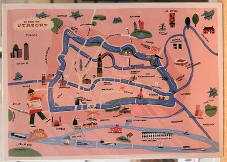 Prentenboek poster plattegrond Utrecht - A4
